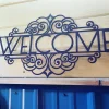 Metal Welcome Sign With Scroll Design - Exterior & Interior Welcome Sign - Welcome Sign - Outdoor Welcome Sign - Front Porch Sign - Welcome