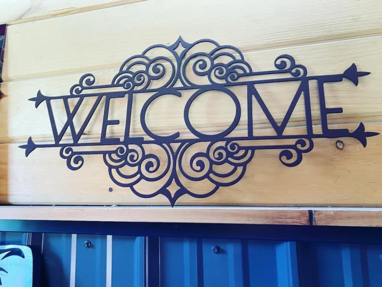 Metal Welcome Sign With Scroll Design - Exterior & Interior Welcome Sign - Welcome Sign - Outdoor Welcome Sign - Front Porch Sign - Welcome