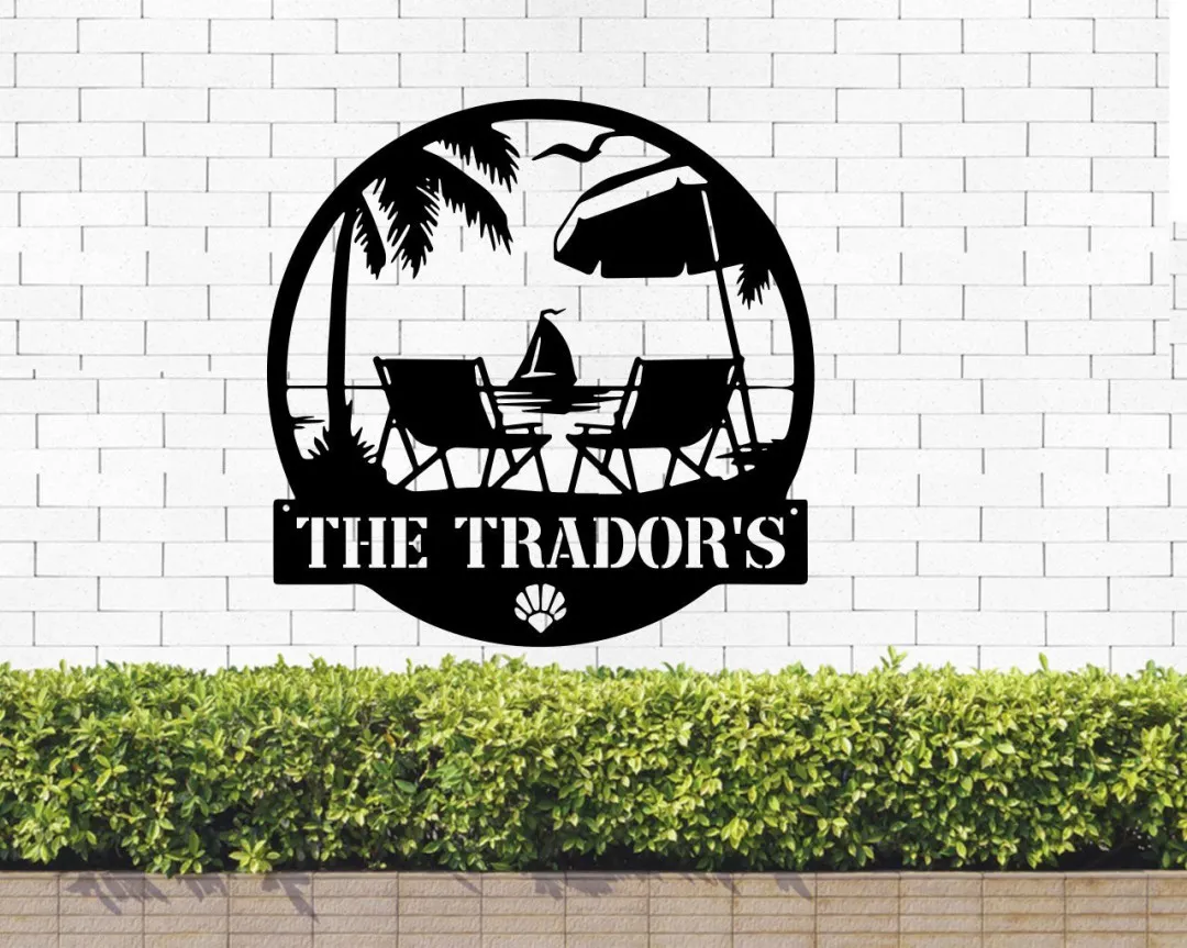 il_fullxfull.3321119957_mqcu_1024x1024_2x_4a9bbfee-1d2b-4e97-b41f-87ed99131ec2.webp Custom Family Name Beach Sign, Metal Beach House Sign, Beach House Decor, Outdoor Family Sign, Outdoor Decor, Wall Art, Metal Sign