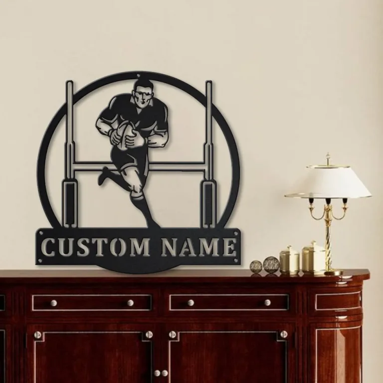 Personalized Rugby Union Sport Metal Sign Art, Custom Rugby Union Sport Metal Sign, Skeleton Rugby Gift, Decor Decoration, Birthday Gift