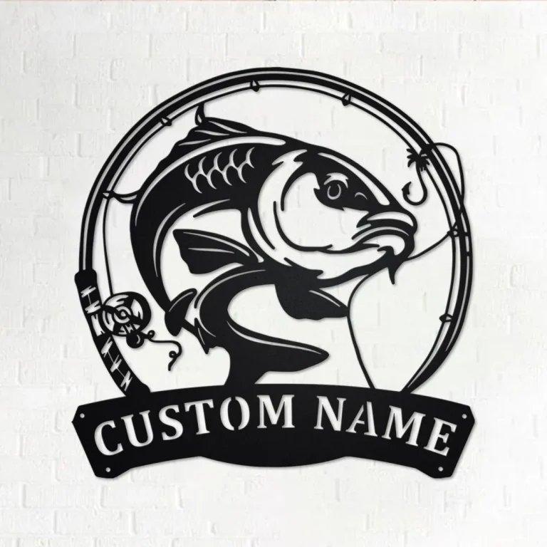 Personalized Carp Fish Metal Sign, Fishing Metal Wall Art, Fishing Metal Wall Decor, Fishing Lover, Custom Fishing, Fishman, Carp Fish