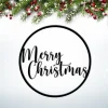 Round Merry Christmas Metal Sign, Metal Word, Metal Christmas Sign, Merry Christmas, Christmas Decor, Laser Cut Metal Sign, Holiday Decor