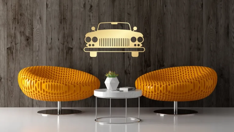 Metal Classic Car Wall Art, Metal Wall Art Decor, Housewarming Gift For Classic Car Lovers, Metal Garage Decor