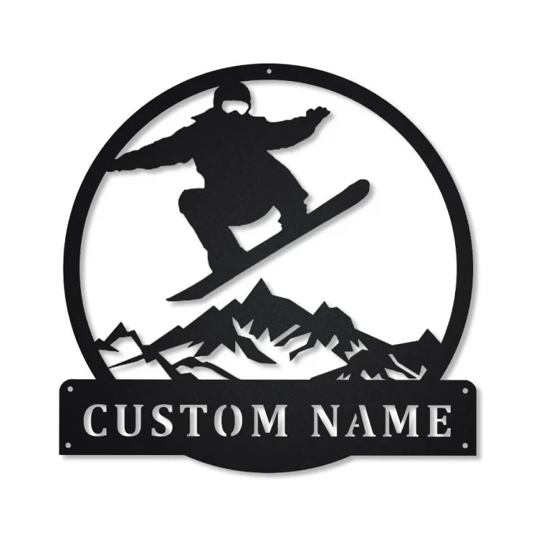 Personalized Snowboarding Metal Sign Art, Custom Snowboarding Metal Sign, Snowboarding Lover Sign Decoration For Living Room