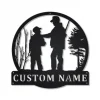 Personalized Hunting Father And Son Monogram Metal Sign Art ,custom Father And Son Metal Sign, Hunting Lover Sign Decoration For Living Room