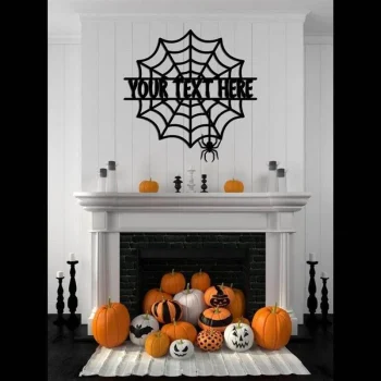 Halloween Spiderweb Sign, Spiderweb Metal Wall, Halloween Spiderweb Decorations, Spiderweb Signs, Horror Gothic Wall Decor