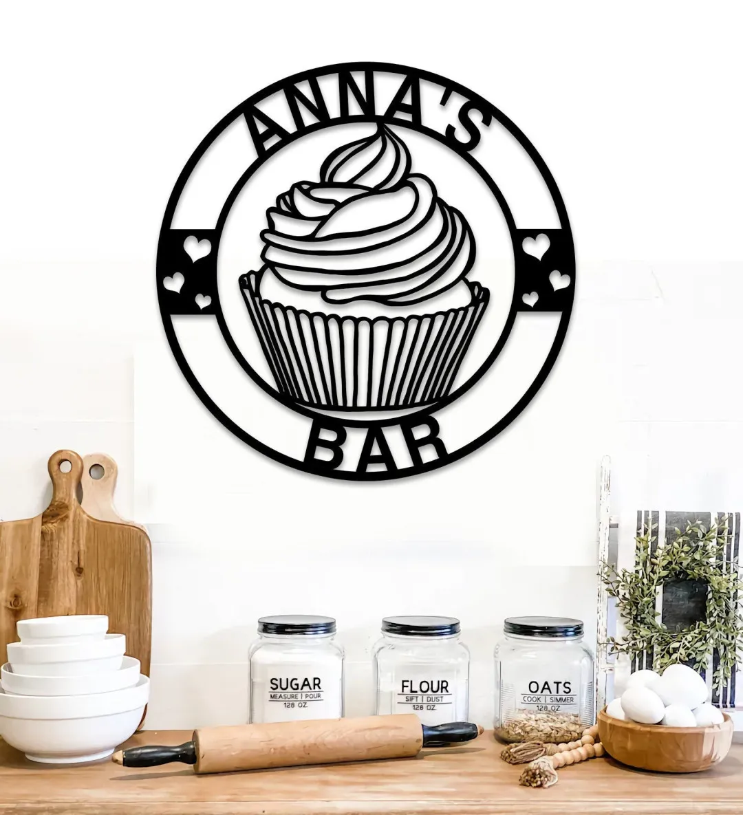 il_fullxfull.3336692837_991r_1024x1024_2x_4355763f-02d8-4f63-97d5-2247ebf6878e.webp Custom Bakery Wall Art, Cupcake Bar Sign, Metal Wall Cupcake, Baking Wall Drcor, Baking Art, Bakery Wall Art, Baking Sign