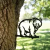 Metal Bear Silhouette - Usa Steel Sign Cutout - Rustic Outdoor Home & Garden Decor - Hammer Stake - Housewarming Gift