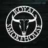 Custom Cow Skull Metal Sign, Smokehouse Personalised Laser Cut Sign, Laser Cut Metal Smokehouse Sign, Custom Smokehouse, Cow Skull Metal Art