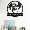 Custom Dragon Metal Wall Art, Personalized Dragon Name Sign Decoration For Room, Dragon Metal Sign, Dragon Home Decor , Custom Dragon