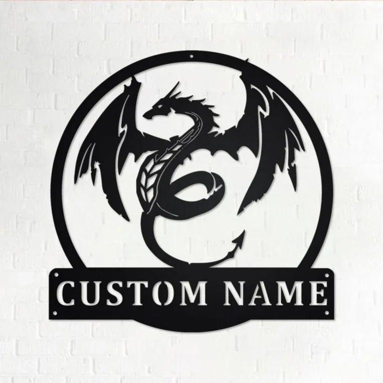 Custom Dragon Metal Wall Art, Personalized Dragon Name Sign Decoration For Room, Dragon Metal Sign, Dragon Home Decor , Custom Dragon