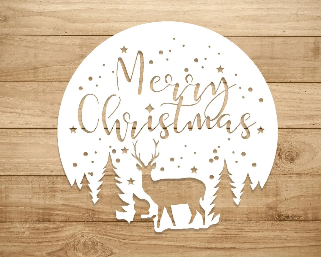 il_fullxfull.3379978432_8vg2.webp Christmas Welcome Sign - Merry Christmas Sign - Metal Wall Art - Camper Deer Sign - Metal Outdoor Sign - Christmas Decor - Farm House Gifts