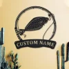 Personalized Halibut Fishing Fish Pole Metal Sign Art, Custom Halibut Fishing Metal Sign, Halibut Fishing Gift