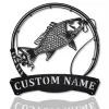 Personalized Mutton Snapper Fishing Fish Pole Metal Sign Art, Custom Mutton Snapper Fishing Fishing Metal Sign, Snapper Fishing Gift