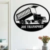 Metal Dump Truck Sign - Truck Monogram - Business Sign - Officer's Gift - Garage Decor - Worker's Gifts - Anniversary Gift - Custom Monogram