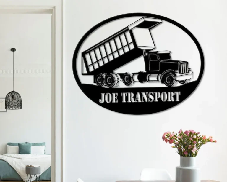 Metal Dump Truck Sign - Truck Monogram - Business Sign - Officer's Gift - Garage Decor - Worker's Gifts - Anniversary Gift - Custom Monogram