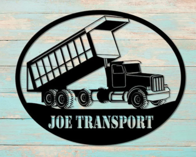 Metal Dump Truck Sign - Truck Monogram - Business Sign - Officer's Gift - Garage Decor - Worker's Gifts - Anniversary Gift - Custom Monogram