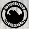 Mountain Home Metal Sign - Hill House Monogram - Living Room Decor - Adventure Sign - Hill Climber's Gifts - Birthday Gifts - Custom Metal