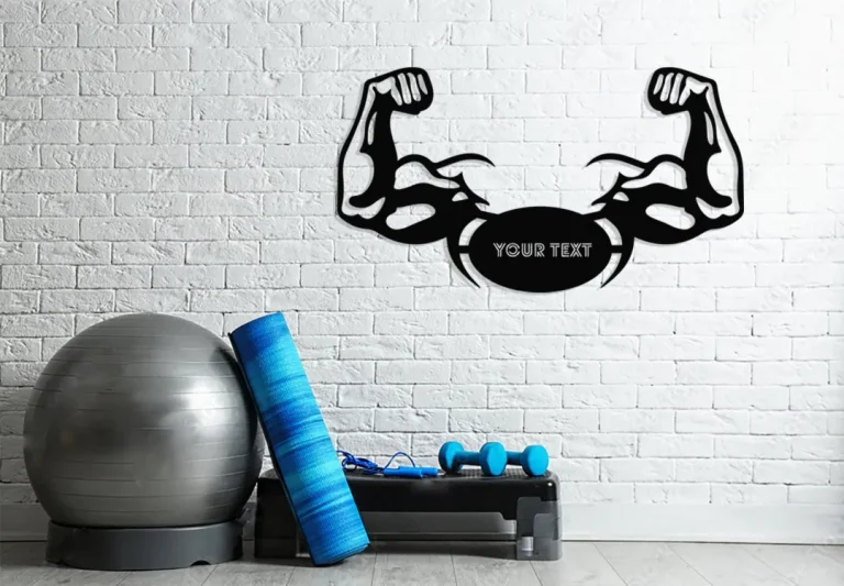 Gym Metal Wall Decor, Fitness Center Decoration, Metal Wall Art, Wall Hangings, Muscle Decor Metal, Your Logo Costumize Decor, Body Building