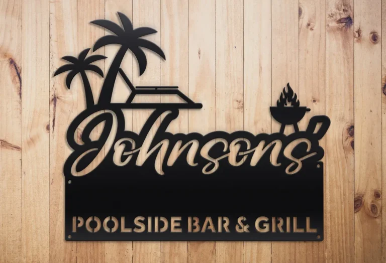 Personalized Pool Sign, Custom Pool Bar And Grill Sign, Christmas Gift, Personalized Metal Sign, Custom Pool Sign, Custom Poolside Decor