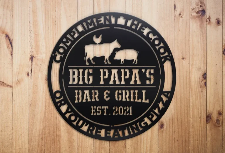 Bbq Sign, Custom Barbecue Sign, Bar & Grill Sign, Custom Christmas Gift, Bbq Metal Sign, Custom Metal Sign, Anniversary Gift