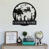 Custom Christmas Scene Metal Wall Art, Personalized Christmas Scene Name Sign Decoration For Room,christmas Scene Home Decor, Christmas Gift