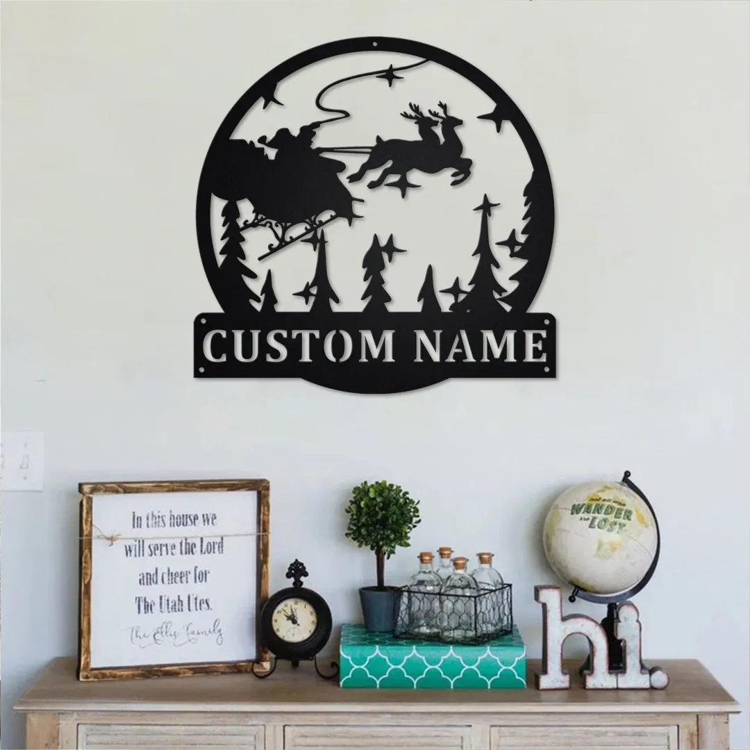 il_fullxfull.3407333166_go3x.webp Custom Christmas Scene Metal Wall Art, Personalized Christmas Scene Name Sign Decoration For Room,christmas Scene Home Decor, Christmas Gift