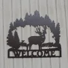 Deer And Forest Welcome Sign Metal Art