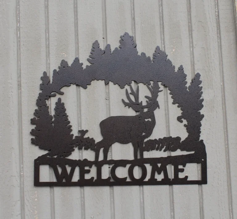 Deer And Forest Welcome Sign Metal Art