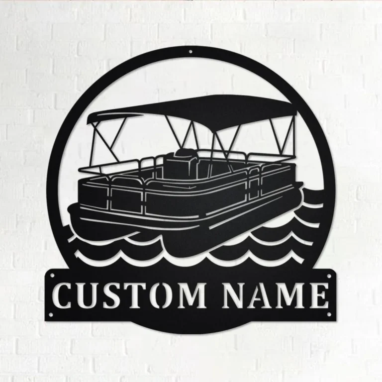 Custom Pontoon Boat Metal Wall Art, Personalized Pontoon Boat Name Sign Decoration For Room, Pontoon Boat Home Decor, Custom Pontoon Boat