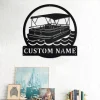 Custom Pontoon Boat Metal Wall Art, Personalized Pontoon Boat Name Sign Decoration For Room, Pontoon Boat Home Decor, Custom Pontoon Boat