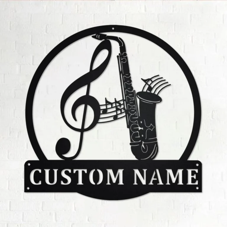 Custom Saxophone Metal Wall Art, Personalized Saxophone Name Sign Decoration For Room, Saxophone Home Decor, Custom Saxophone, Saxophone