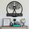 Custom Tree Namaste Heart Metal Wall Art, Personalized Tree Namaste Name Sign Decoration For Room, Tree Namaste Home Decor, Custom Namaste