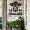 Personalized Cow Farm Monogram Metal Sign Art Custom Cow Farm Metal Sign Farmer Lover Farm Decoration For Living Room