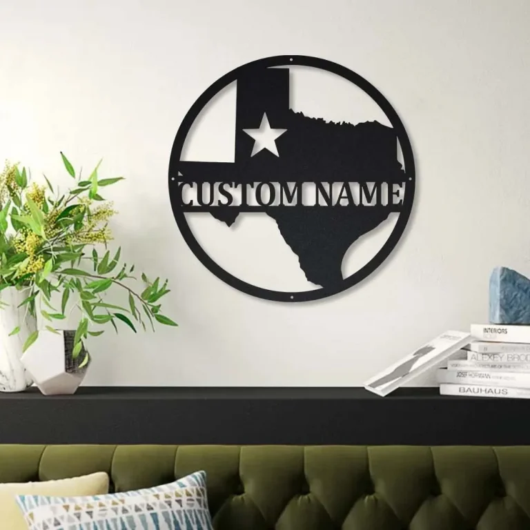 Personalized State Texas Metal Sign Art, Custom State Texas Metal Sign, State Texas Funny, State Custom