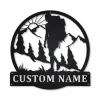Personalized Backpacking Hiking Female Monogram Metal Sign Art, Custom Backpacking Metal Sign, Hobbie Gifts, Sport Gift, Birthday Gift