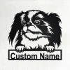 Custom Japanese Chin Dog Metal Wall Art, Personalized Japanese Chin Name Sign Decoration For Room, Japanese Chin Home Decor, Custom Dog