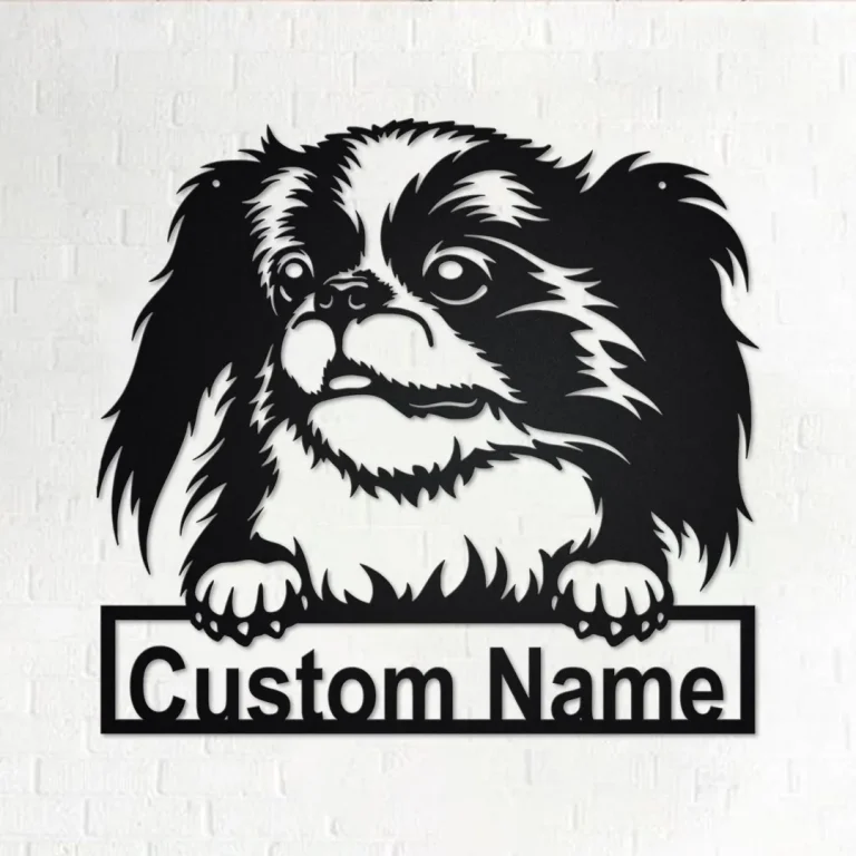 Custom Japanese Chin Dog Metal Wall Art, Personalized Japanese Chin Name Sign Decoration For Room, Japanese Chin Home Decor, Custom Dog