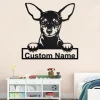 Custom Miniature Pinscher Dog Metal Wall Art, Personalized Miniature Pinscher Name Sign Decoration For Room, Miniature Pinscher Home Decor