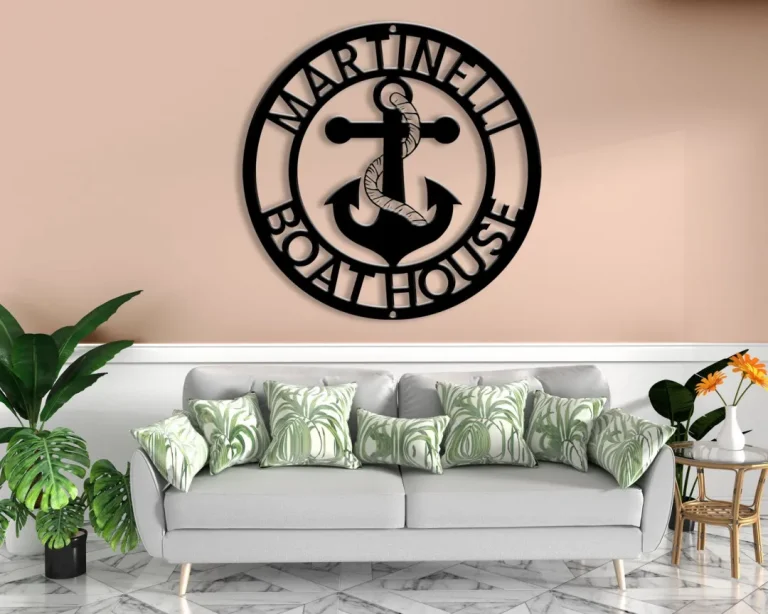 Anchor Metal Sign - Family Name Metal - Lake House Sign - Nautical Decor - Aloha Beach Decor - Outdoor Gifts - Gifts For Dad - Custom Metal