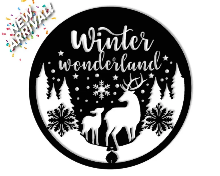 Winter Wonderland Sign - Christmas Metal Sign - Christmas Deer Sign - Welcome Sign - Christmas Decor - Holiday Decor - Autumn Family Gifts