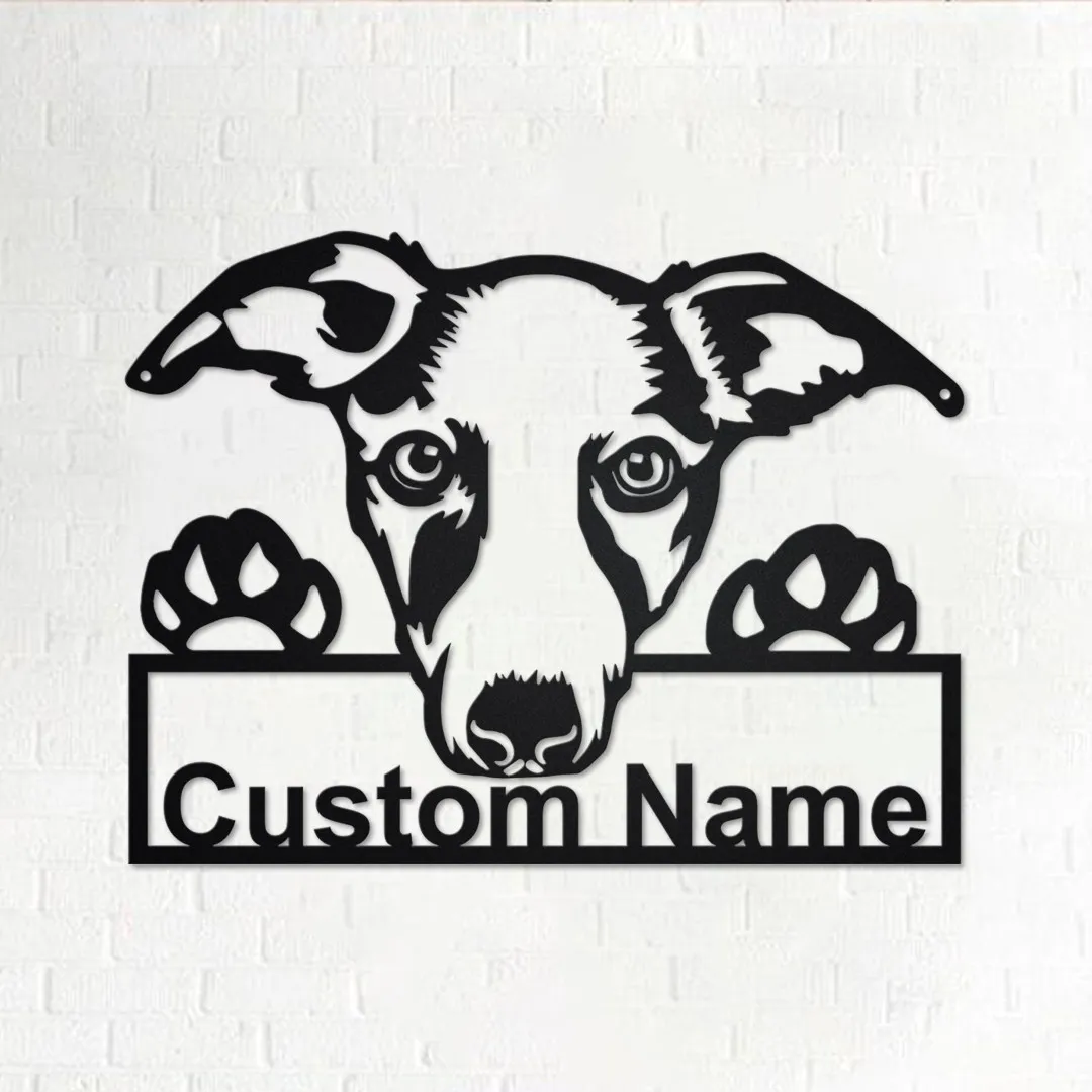 il_fullxfull.3430594094_k1pq.webp Custom Whippet Dog Metal Wall Art, Personalized Whippet Name Sign Decoration For Room, Whippet Home Decor, Custom Dog, Custom Whippet Dog
