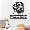 Custom Wirehaired Pointing Griffon Dog Metal Wall Art, Personalized Wirehaired Pointing Griffon Name Sign Decoration For Room,dog Home Decor