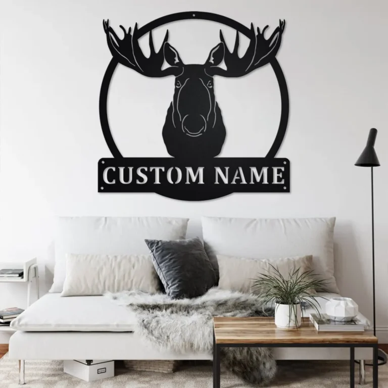Custom Moose Head Metal Wall Art, Personalized Moose Head Name Sign Decoration For Room, Moose Head Home Decor, Custom Moose Head,moose Gift
