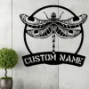 Metal Dragonfly Sign - Metal Wall Art - Metal Monogram - Rustic Farm Sign - Door Hanger - Garden Decor - Entryway Decor - Custom Metal Sign