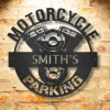 Personalized Motorcycle Parking Monogram - Steel Sign