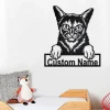 Custom Abyssinian Cat Metal Wall Art, Personalized Abyssinian Cat Name Sign Decoration For Room, Abyssinian Cat Home Decor,custom Abyssinian