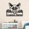 Custom Burmese Cat Metal Wall Art, Personalized Burmese Cat Name Sign Decoration For Room, Burmese Cat Home Decor, Custom Burmese Cat