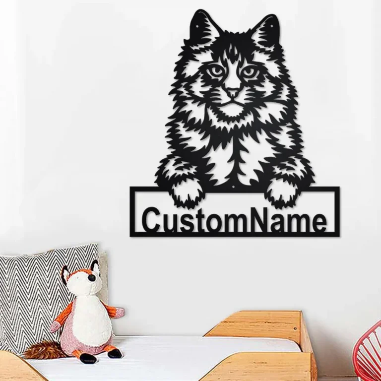 Custom Maine Coon Cat Metal Wall Art, Personalized Maine Coon Cat Name Sign Decoration For Room, Maine Coon Cat Home Decor,custom Maine Coon