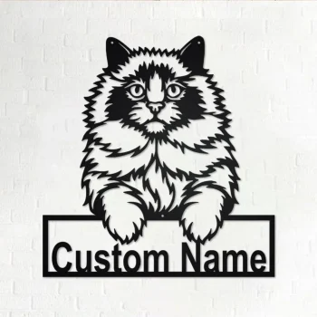 Custom Ragdoll Cat Metal Wall Art, Personalized Ragdoll Cat Name Sign Decoration For Room, Ragdoll Cat Home Decor, Custom Ragdoll Cat